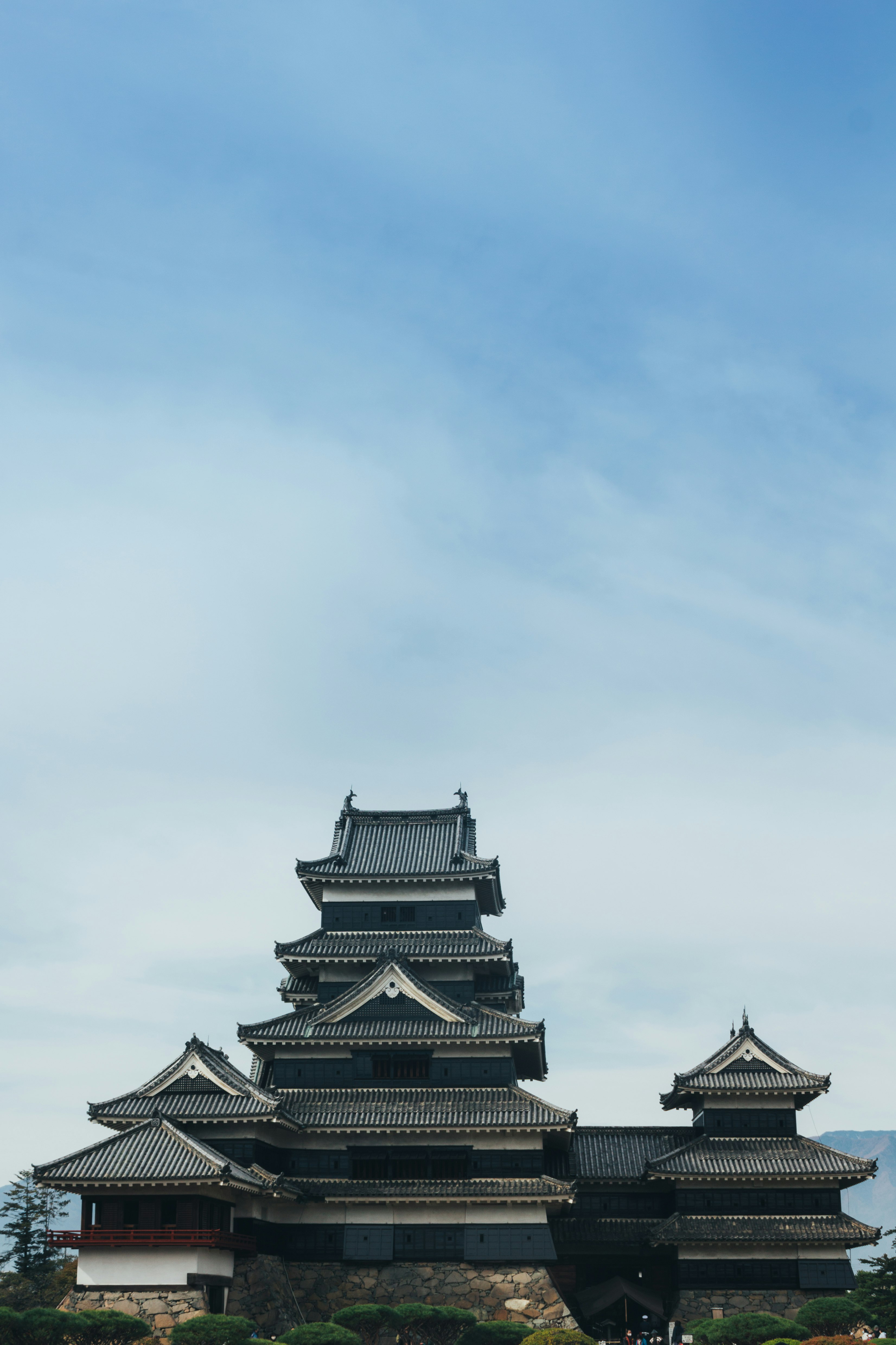 green and white temple under blue sky